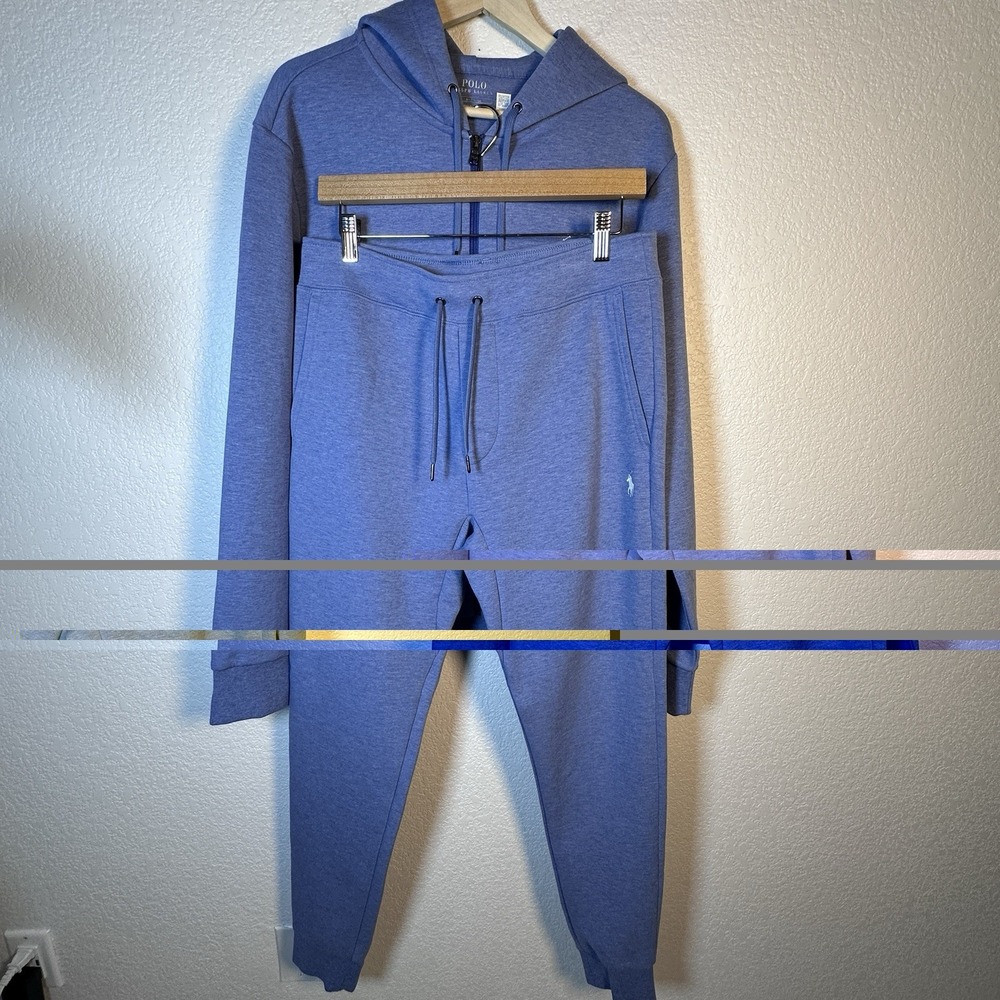 NWOT Polo Ralph Lauren Double-Knit Full-Zip Hoodie (Med) Jogger Pant (Small) Set